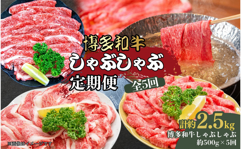 博多和牛 しゃぶしゃぶ 定期便全5回(約500g×5回)