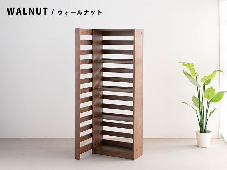 エルブロック パーティションシェルフHa ウォールナット 幅66 奥行き25 高さ160