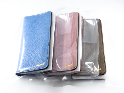 maf pinto アイフォーンケース 本革 日本製 (iPhone SE 第2世代 ／ 8 ／ 7, ) ADRIA LINE 【ライトグレー】