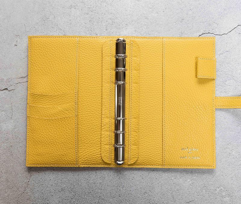 maf pinto (マフ ピント) システム手帳 ライトイエロー ADRIA LINE バイブル B6 レザー 本革 日本製