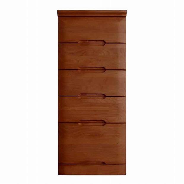 チェスト タンス 幅44 5段 奥行44 ニレ材 ブラウン色 プラム 桐たんす 箪笥 婚礼家具 衣類収納 大川家具【丸田木工】