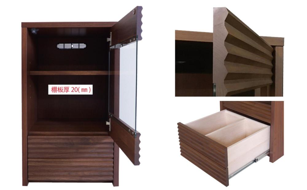 無垢リビング家具コリーナ(キャビネット)48cm  L／R【6色】