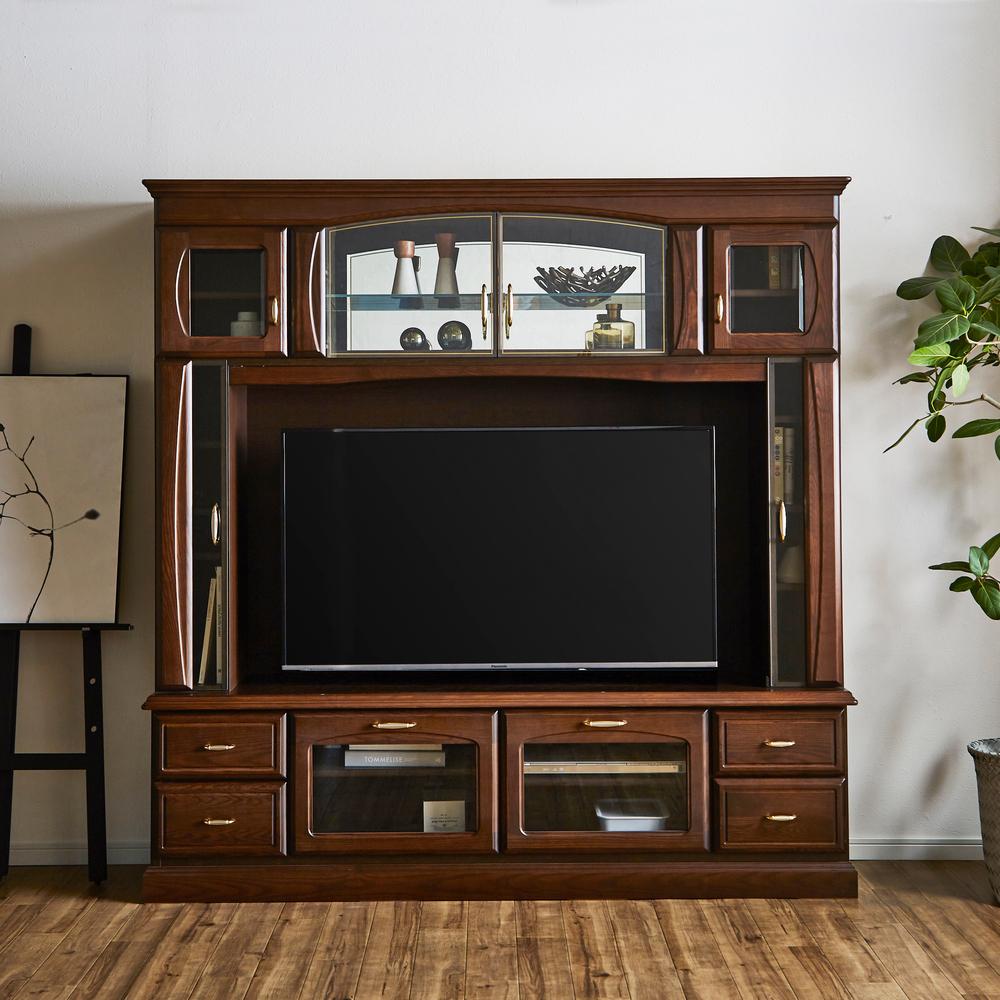 【開梱設置】バーボン 幅200cm テレビボード （幅200cm×奥行47cm×高さ199cm）