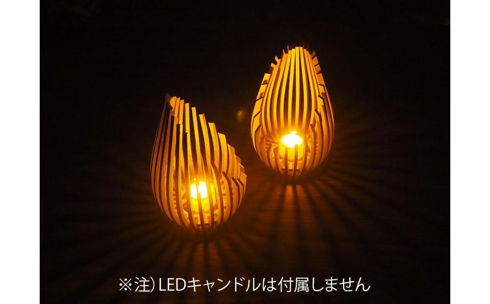 LED キャンドルホルダー 木製 レーザー加工雑貨 ウォールナット インテリア雑貨 キャンドルホルダー001 2個セット