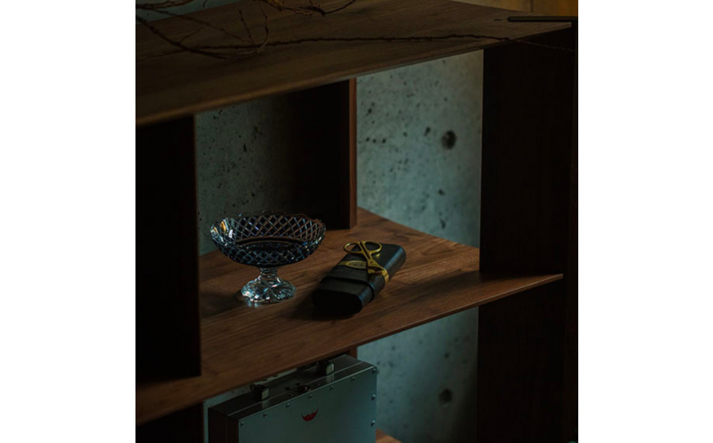 【開梱設置】MARUSHO bow ローシェルフ 幅122cm オーディオラック レコード 収納棚 オープンラック パーティション 飾り棚 丸庄 大川家具 日本製 木製家具 ウッド ウォールナット 完成品 デザイナーズ おしゃれ