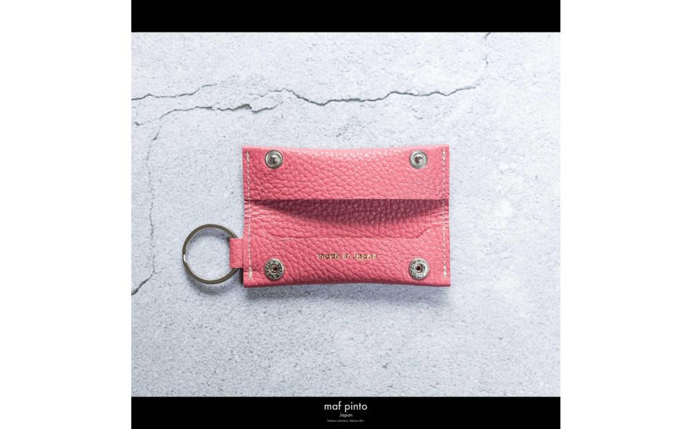 maf pinto (マフ ピント) キーリング キーホルダー 小銭入れ付き ミニ財布 ピンク ADRIA LINE レザー 本革 日本製
