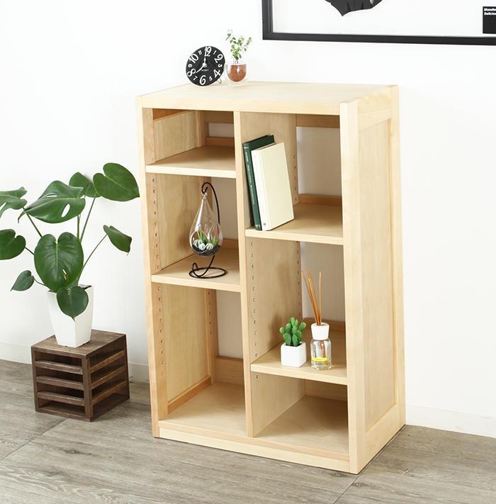 大川家具 ファイン 60cm ブックシェルフ 高さ95cm 天然木 サクラ(バーチ)