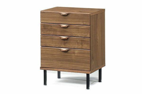 【幅51.6 奥行46 高さ72.8】シモン52-4ローチェスト（ウォールナット）