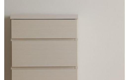 【洗面所などの限られた空間に便利】薄型チェスト 45cm幅5段 (ホワイト木目)