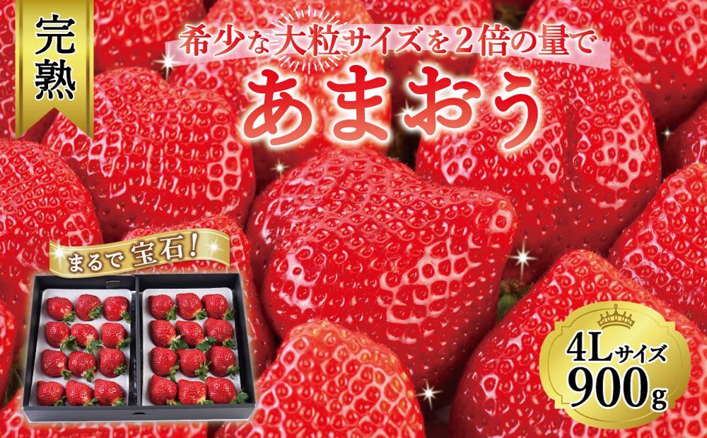 【2026年1月～4月出荷分予約販売】まるで宝石！希少な大粒サイズを2倍の量で！「完熟あまおう」4Lサイズ900g入り