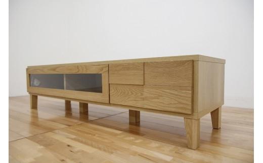 テレビ台 テレビボード 幅150 ホワイトオーク 無垢材 引き出し 収納 デッキ収納 TV台 ローボード 脚付き 大川家具 丸田木工 ボニー