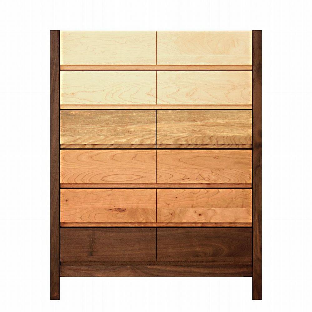 チェスト タンス 幅92 6段 奥行44 MIX 無垢 桐たんす 箪笥 脚付き 木製 婚礼 衣類収納 大川家具 丸田木工 シーズ