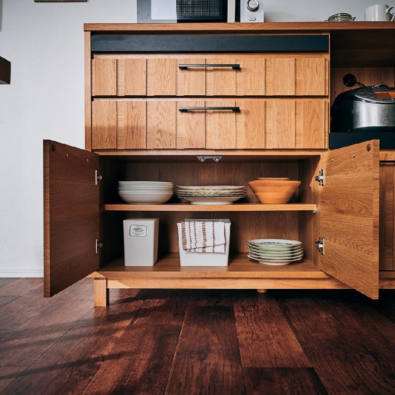 【Jyenero／ジェネロ 幅120cmカウンターボード】★大容量の収納と部屋に合わせやすいデザイン