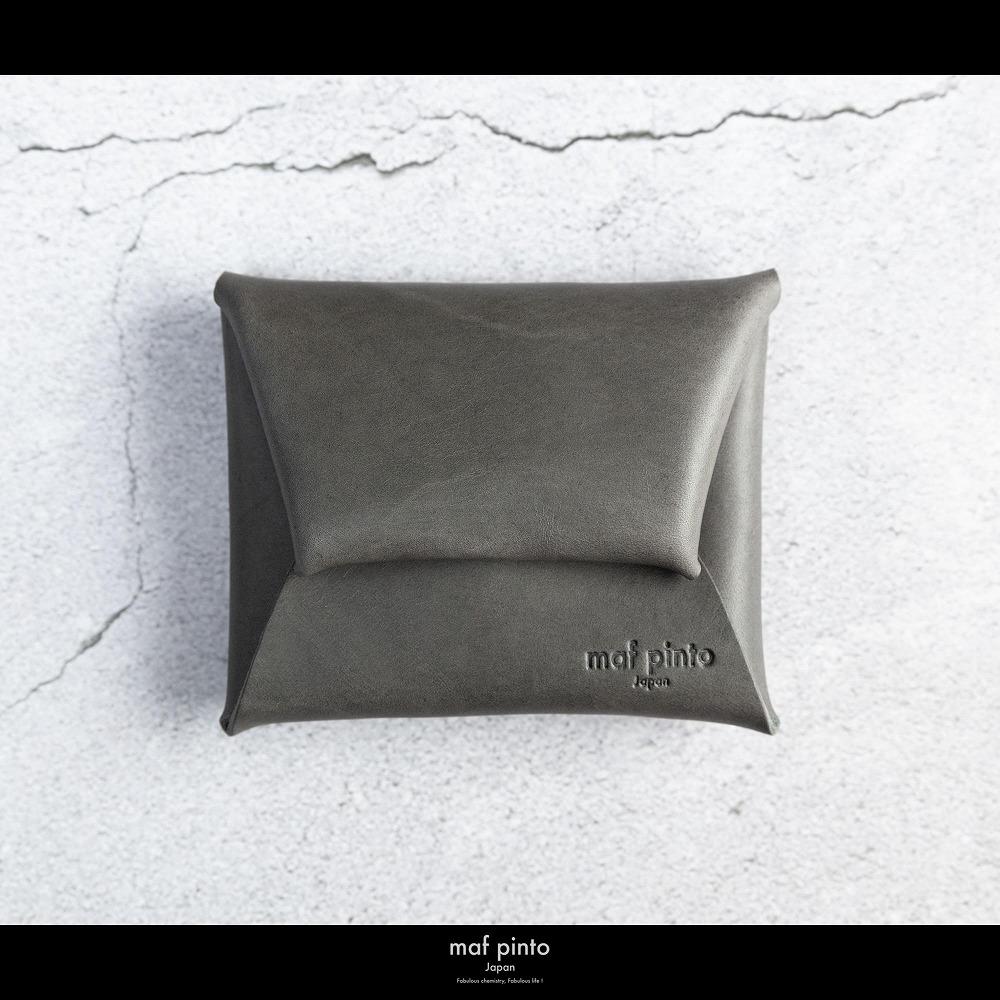 maf pinto (マフ ピント) ミニ財布 コンパクト ウォレット 小銭入れ グレー レザー 本革 日本製