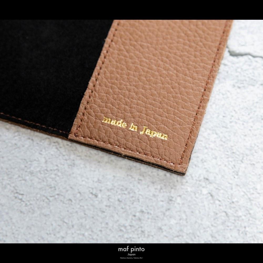 maf pinto (マフ ピント) レザーブックカバー 四六判サイズ ADRIA LINE キャラメル 本革 日本製