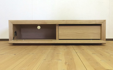 【120TVボード　オーク120cm/オーク・オイルフィニッシュ】扉を閉めたままでもリモコンが効く、天然木オーク材のテレビボード 家具 テレビ台 テレビボード TVボード AVボード 棚 リビングボード サイドボード ローボード MUFactory