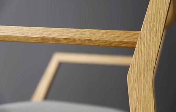 【開梱設置】高野木工 キールチェアWO 肘付き（座面：CHART3モクランイエロー）【10年保証】