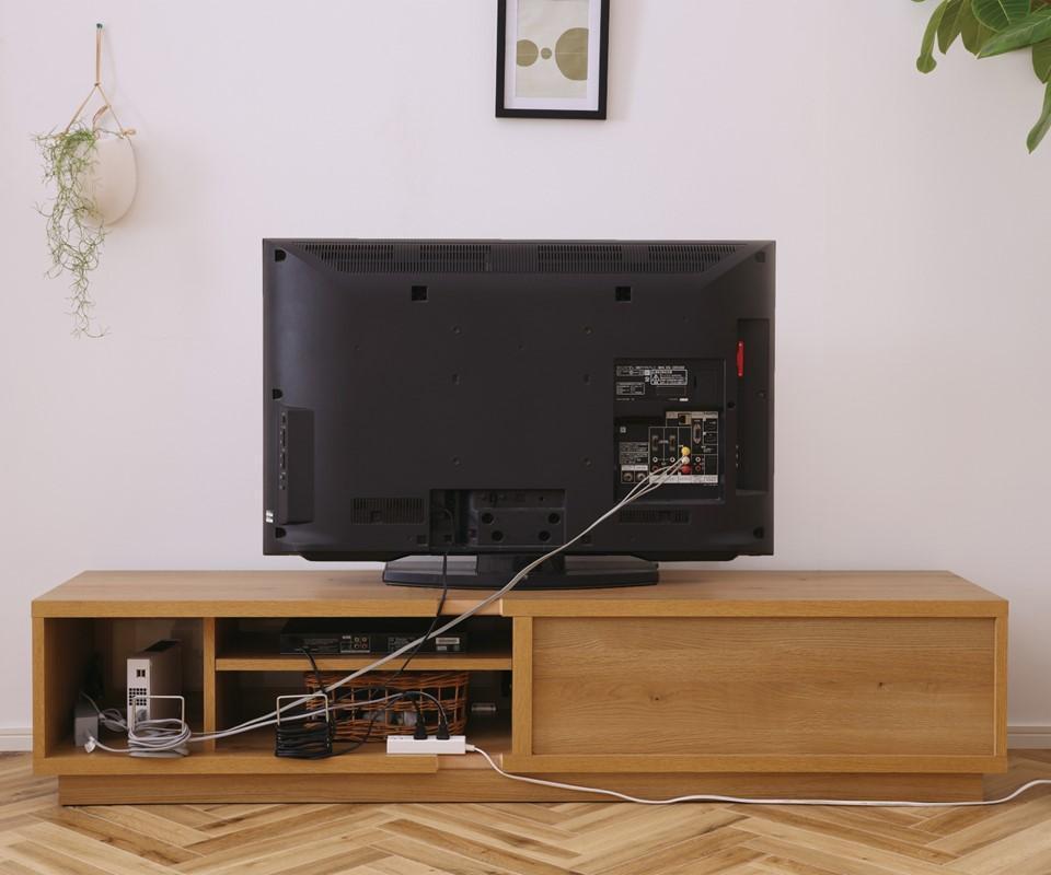 【開梱設置込み】TVボード テレビボード 幅160cm オーク柄 完成品 TV台 テレビ台 リモコン操作対応 シンプルデザイン 免疫家具 国産 家具 大川