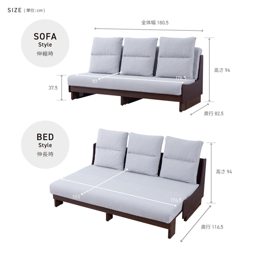 ã鿢±èšçœ®ããœãã¡ããã å¹
180cm ãŽã£ã³ã»ã³ããBRÃããŒã¯ã°ã¬ãŒãããå¯ãœãã¡ãã¢ãŒãã«ïŒå€§å·å®¶å
·ã