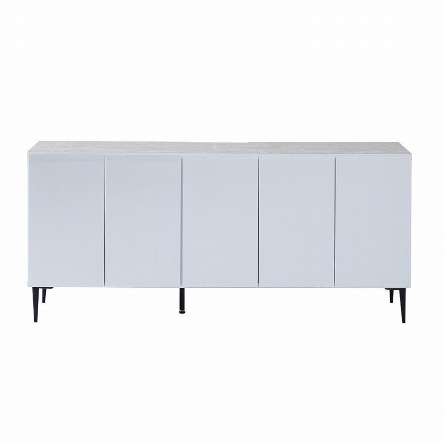 サイドボード 180cm リスボン グラスホワイト(GWH)×マーブルホワイト【モーブル／大川家具】