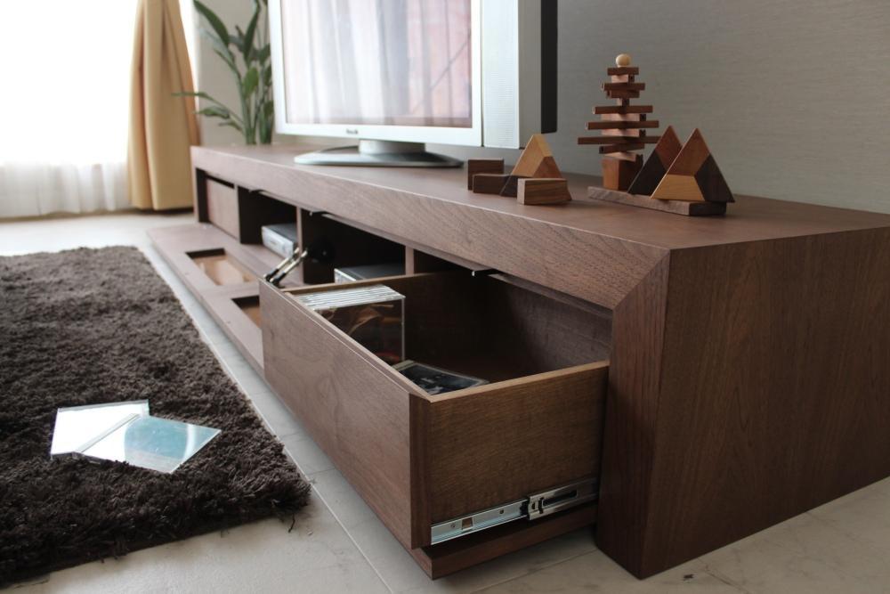 【ICHI TV Borad 2400mm】ウォールナット オイルフィニッシュ リモコン対応 シンプルで重厚なデザインのテレビボード 家具 テレビ台 テレビボード TVボード AVボード 棚 リビングボード サイドボード ローボード MUFactory