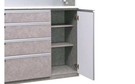 (ブラック木目)【開梱設置】オッド キッチンボード 幅130cm 上置き付 耐震 引き戸 食器棚 オープンボード 完成品 カップボード ダイニングボード 130幅 大川家具