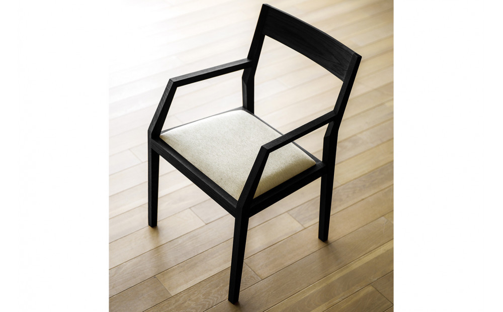 【開梱設置】高野木工 KIEL CHAIR キール チェア 肘付き オーク(黒塗装) 【10年保証】