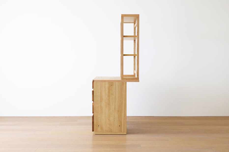 【開梱設置】高野木工 アスター オーダー突板天板 (幅90cm 奥行き60cm) + 60デスク + 30チェスト + 90ラック 天板のみ受注生産 ※チェア別売 オーク【10年保証】