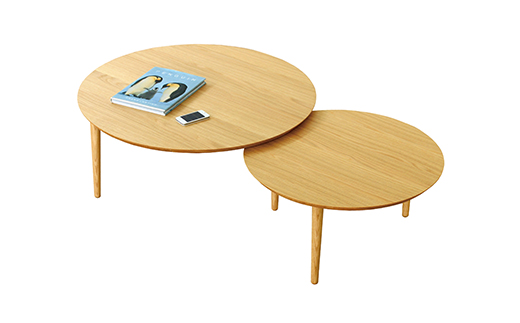 【開梱設置】高野木工 バルーンリビングテーブル 90-2枚 ホワイトオーク【10年保証】