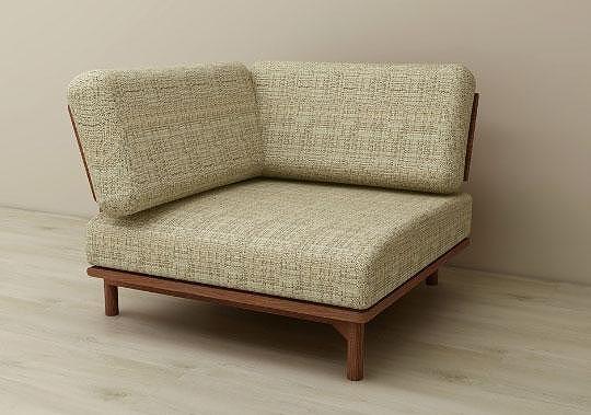 【開梱設置】高野木工 モレーンコーナーソファ  ウォルナット 生地：CHART3 アッシュグレー【10年保証】