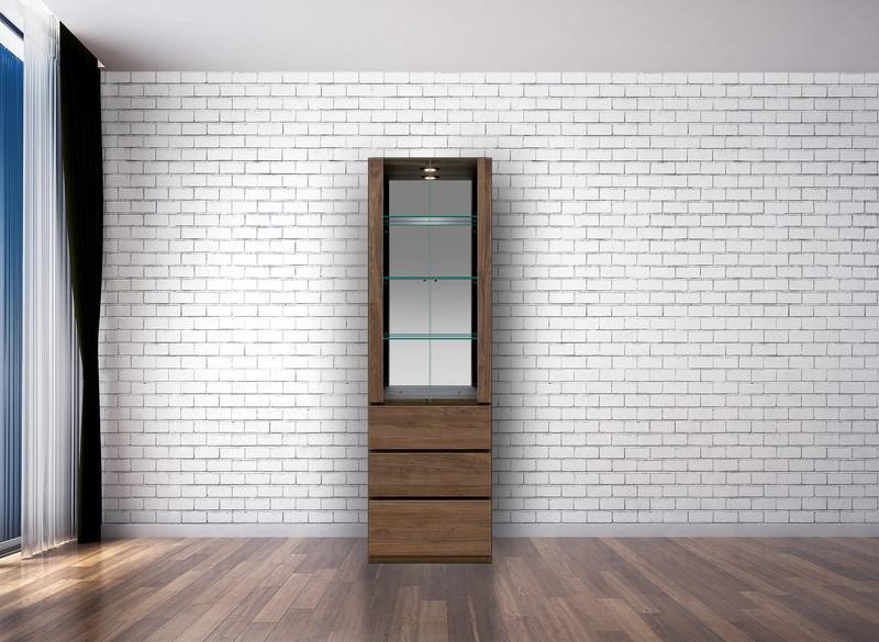 テラ 幅60cm コレクションボード LEDライト付 大川家具【開梱設置】