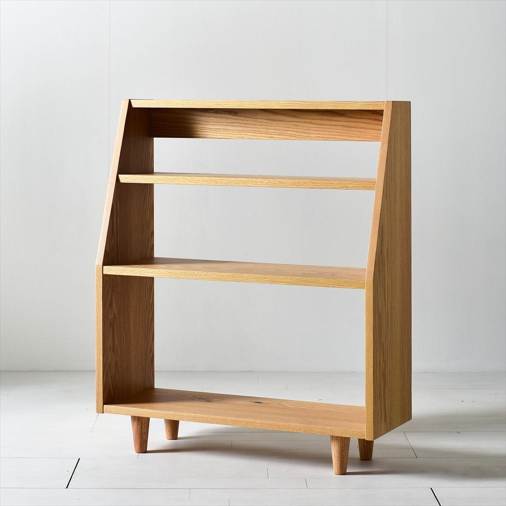 オーク無垢材の本棚 | オープンブックシェルフ 絵本棚 マガジンラック Ａ4ファイル おもちゃ収納 コレクション棚 コレクションボード カップボード リビングボード