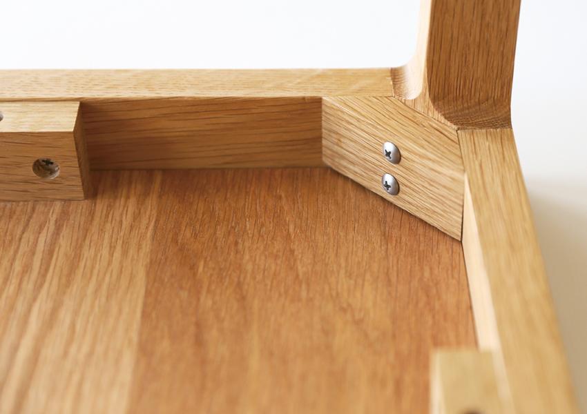 【開梱設置】高野木工 モル 130×70ローテーブル ホワイトオーク／黒塗装【10年保証】