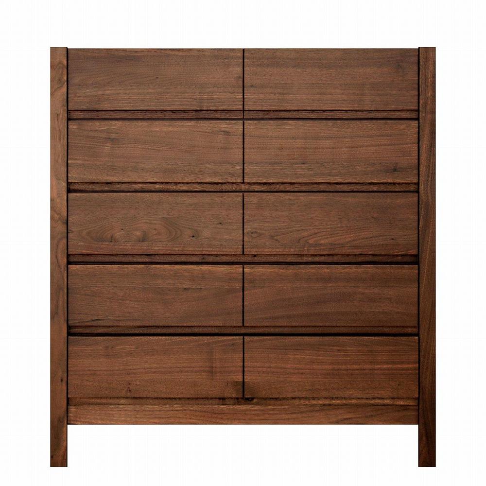 チェスト タンス 幅92 5段 奥行44 ウォールナット 無垢 桐たんす 箪笥 脚付き 木製 婚礼 衣類収納 大川家具 丸田木工 シーズ