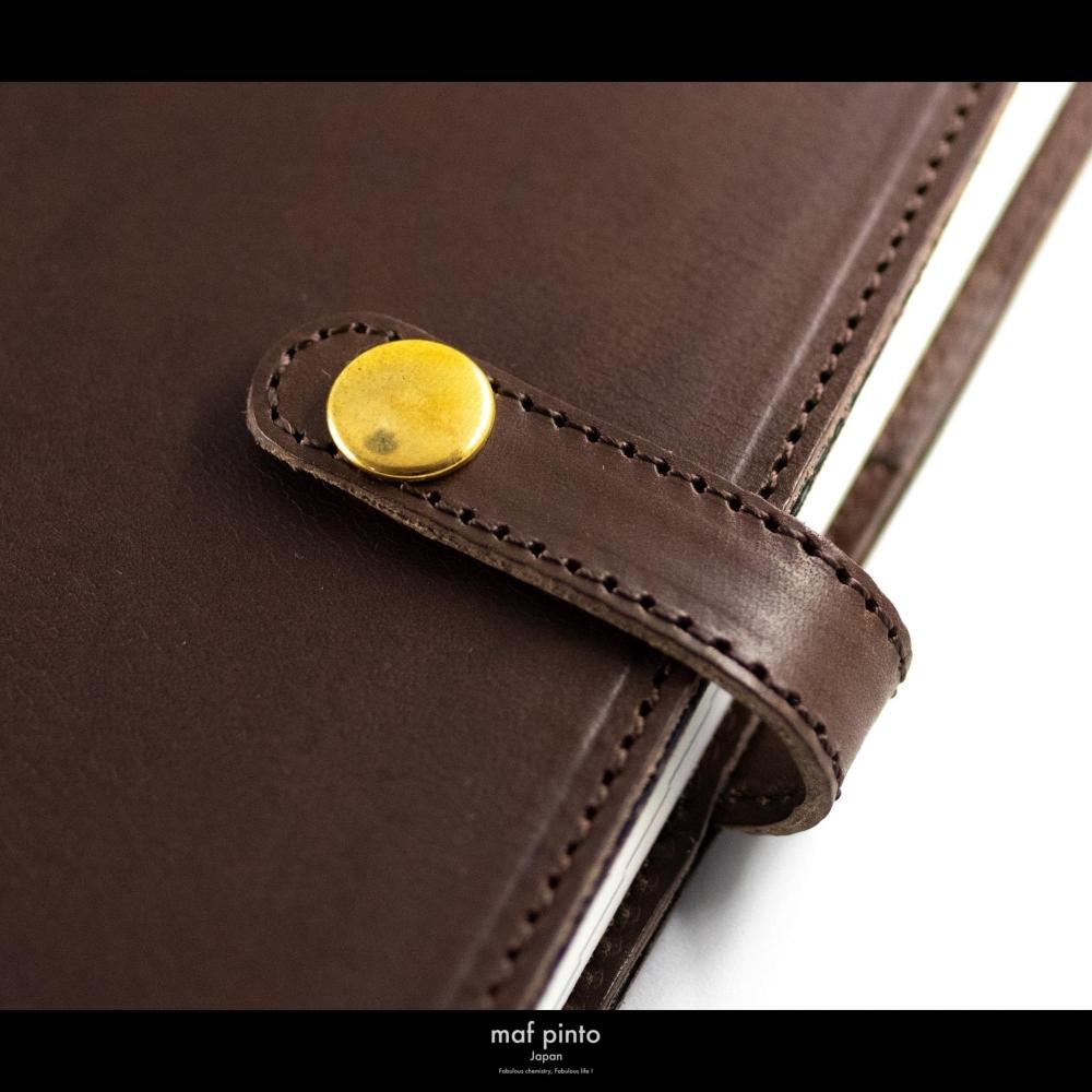 maf pinto (マフ ピント) レザー手帳カバー A6 (文庫本サイズ) ダークブラウン 本革 日本製