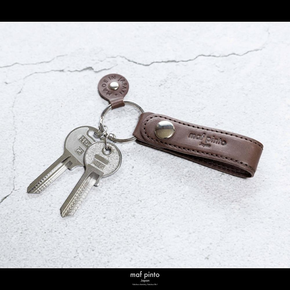 maf pinto (マフ ピント)ストラップ キーリング キーホルダー キーケース ダークブラウン レザー 本革 日本製