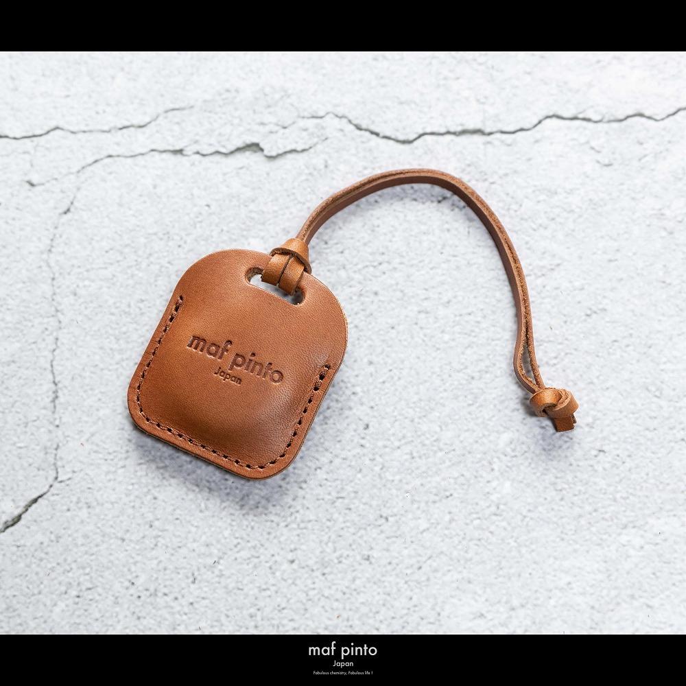 maf pinto (マフ ピント) air tag ケース カバー スクエア 保護 ライトブラウン(同色ステッチ) レザー 本革 日本製