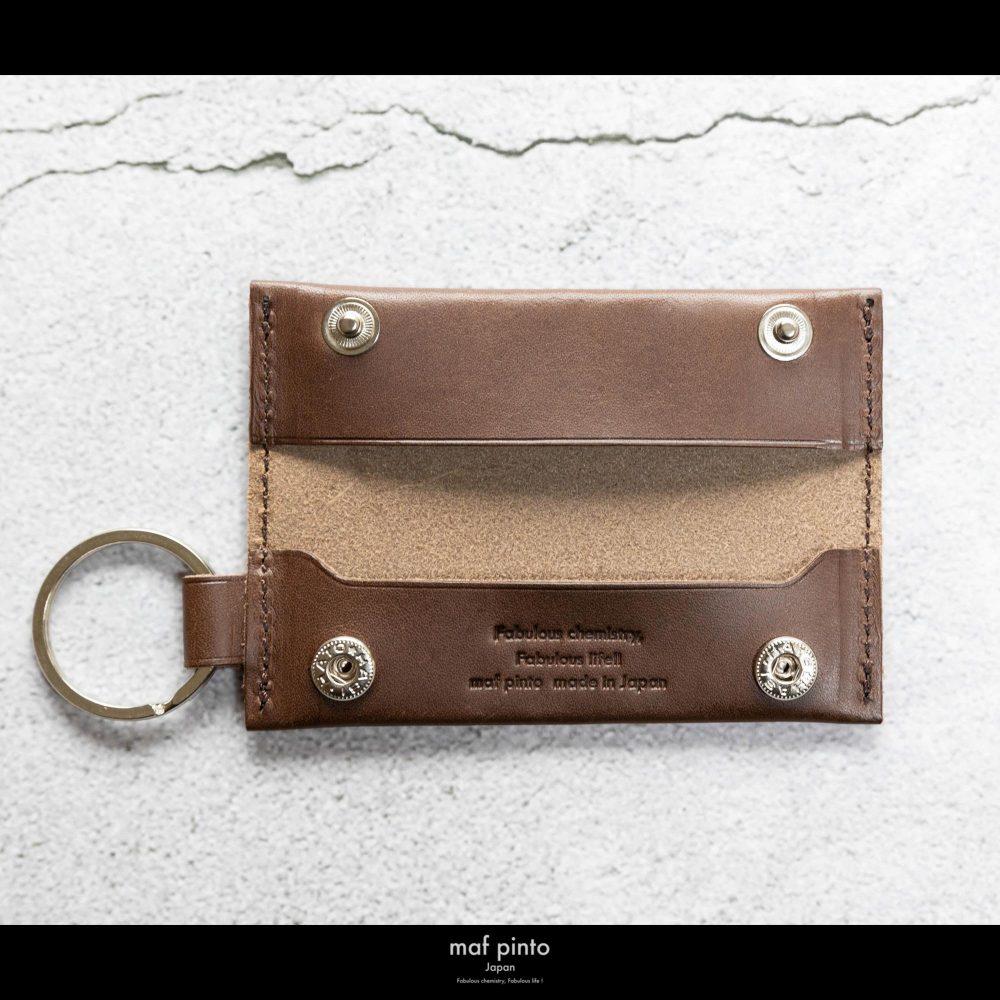 maf pinto (マフ ピント) キーリング キーホルダー 小銭入れ付き ミニ財布 ダークブラウン レザー 本革 日本製