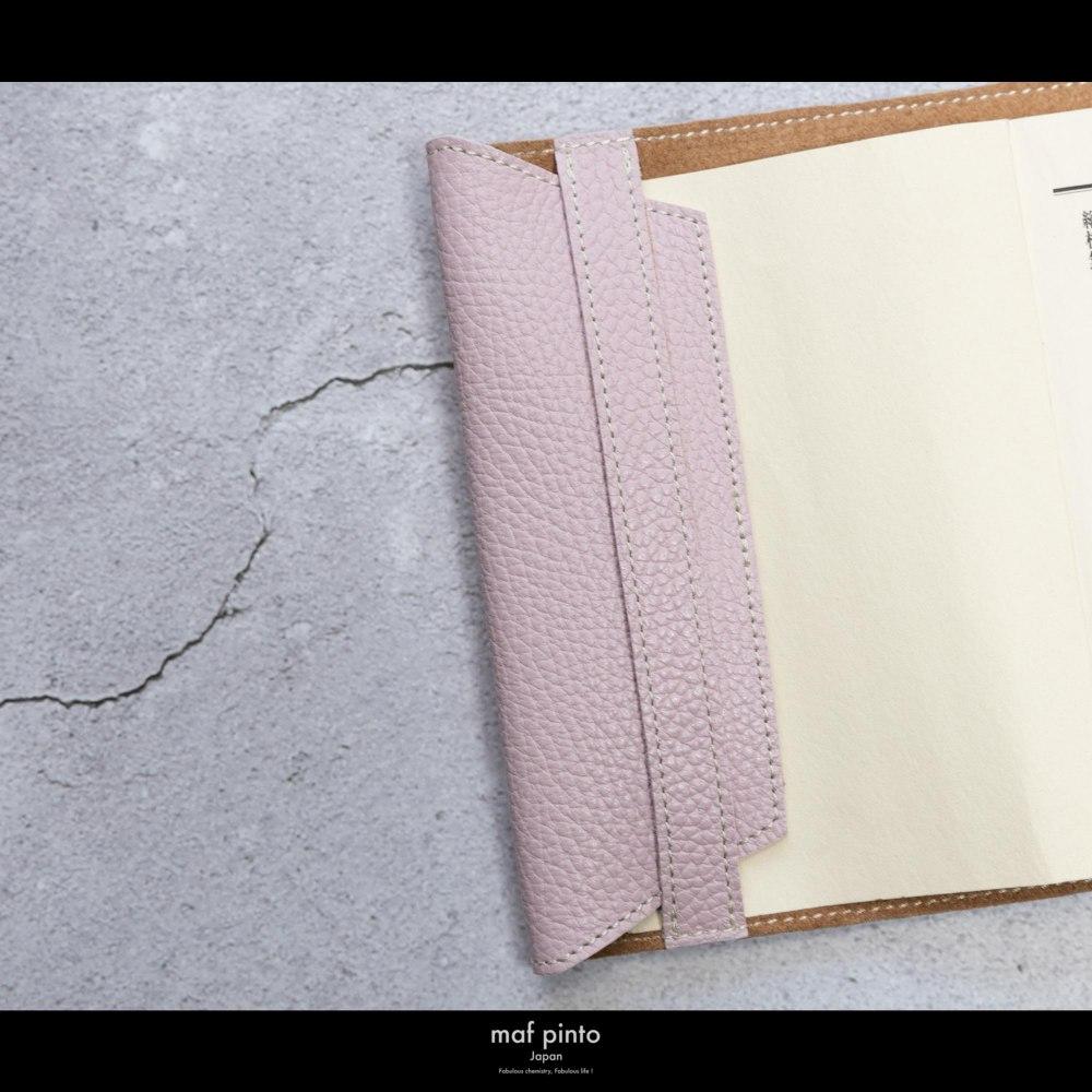 maf pinto (マフ ピント) レザーブックカバー 四六判サイズ ADRIA LINE ライトピンク 本革 日本製