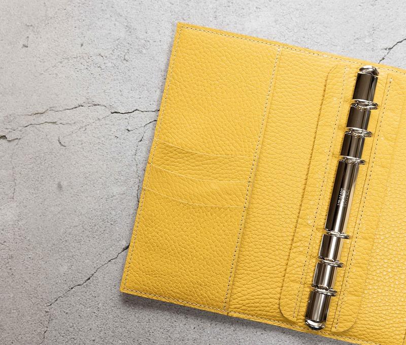 maf pinto (マフ ピント) システム手帳 ライトイエロー ADRIA LINE バイブル B6 レザー 本革 日本製