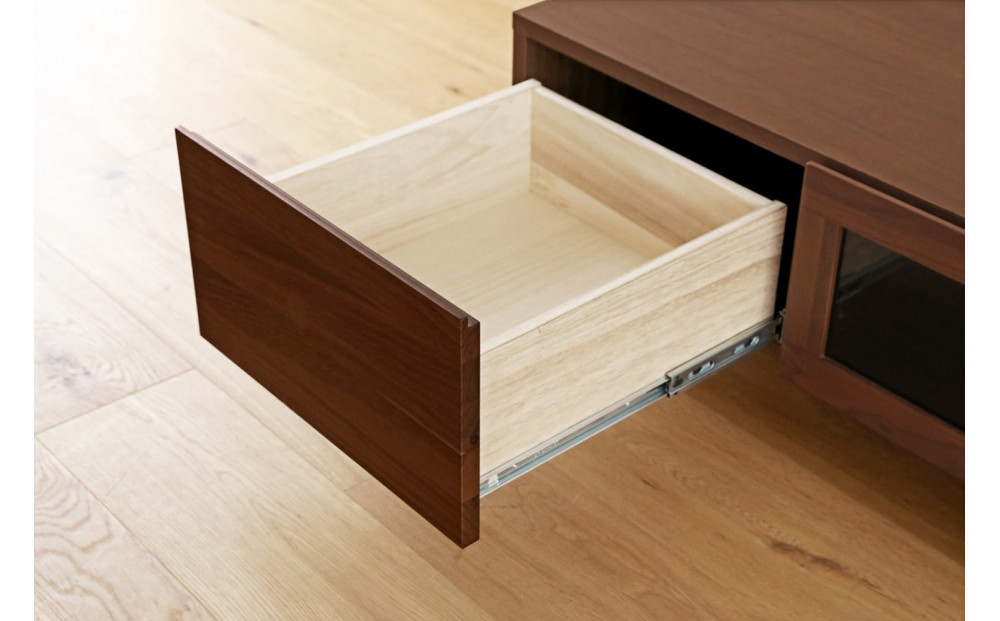 【開梱設置】高野木工 LECCE レッチェ 164TVボード ウォルナット  (黒ガラス) 【10年保証】