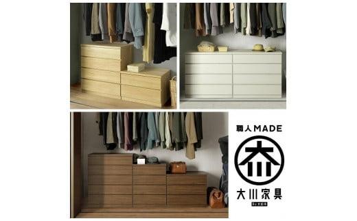 クローゼット チェスト 幅60 5段 奥行55 ホワイト色 タンス 押入れ収納 衣類収納 桐 箪笥 大川家具 丸田木工 フィット