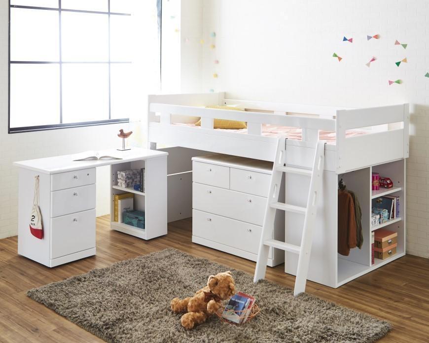 【開梱設置】”エナメル鏡面”国産組み換え式システムベッド【クララ】ツマミタイプ