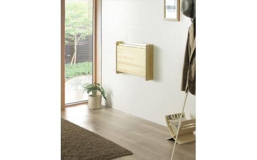 ＜使った後はたためる壁付デスク＞たたむんデスミニ壁付デスク／パイン／机／大川家具