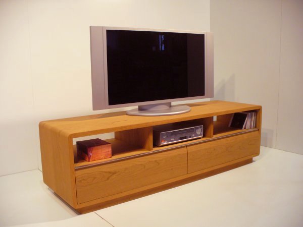 【ROUND テレビボード　ブラックチェリー153cm】＜ブラックチェリー材ツキ板　オイルフィニッシュ＞ 家具 テレビ台 テレビボード TVボード AVボード 棚 リビングボード サイドボード ローボード MUFactory