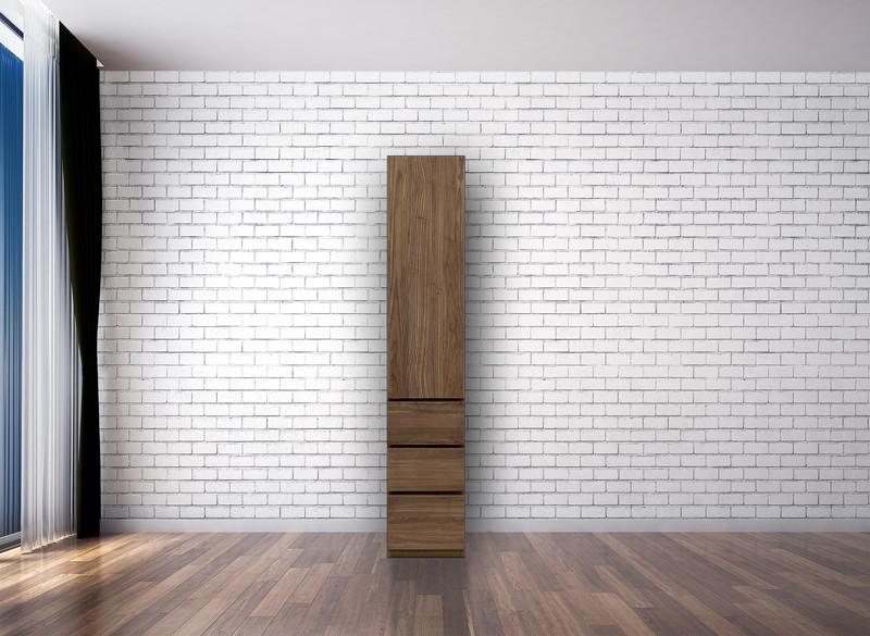 テラ 幅40cm 板戸キャビネット 右開きタイプ 壁面収納 大川家具【開梱設置】