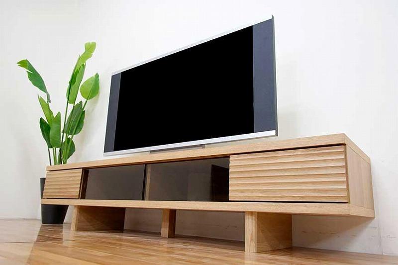 テレビ台 テレビボード 幅180 ホワイトオーク 無垢材 引き出し 収納 デッキ収納 TV台 ローボード 脚付き 大川家具 丸田木工 リード