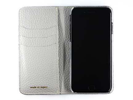 maf pinto アイフォーンケース 本革 日本製 (iPhone SE 第2世代 ／ 8 ／ 7, ) ADRIA LINE 【ライトグレー】