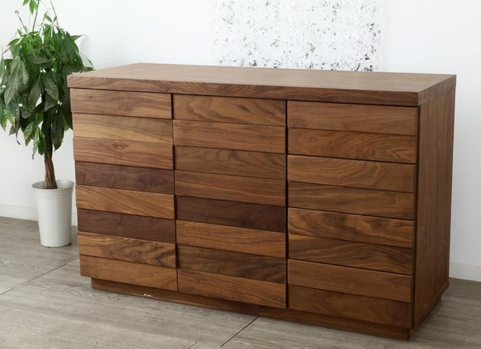 大川家具 クレーター 120cmリビングボード 台輪 天然木ウォールナット