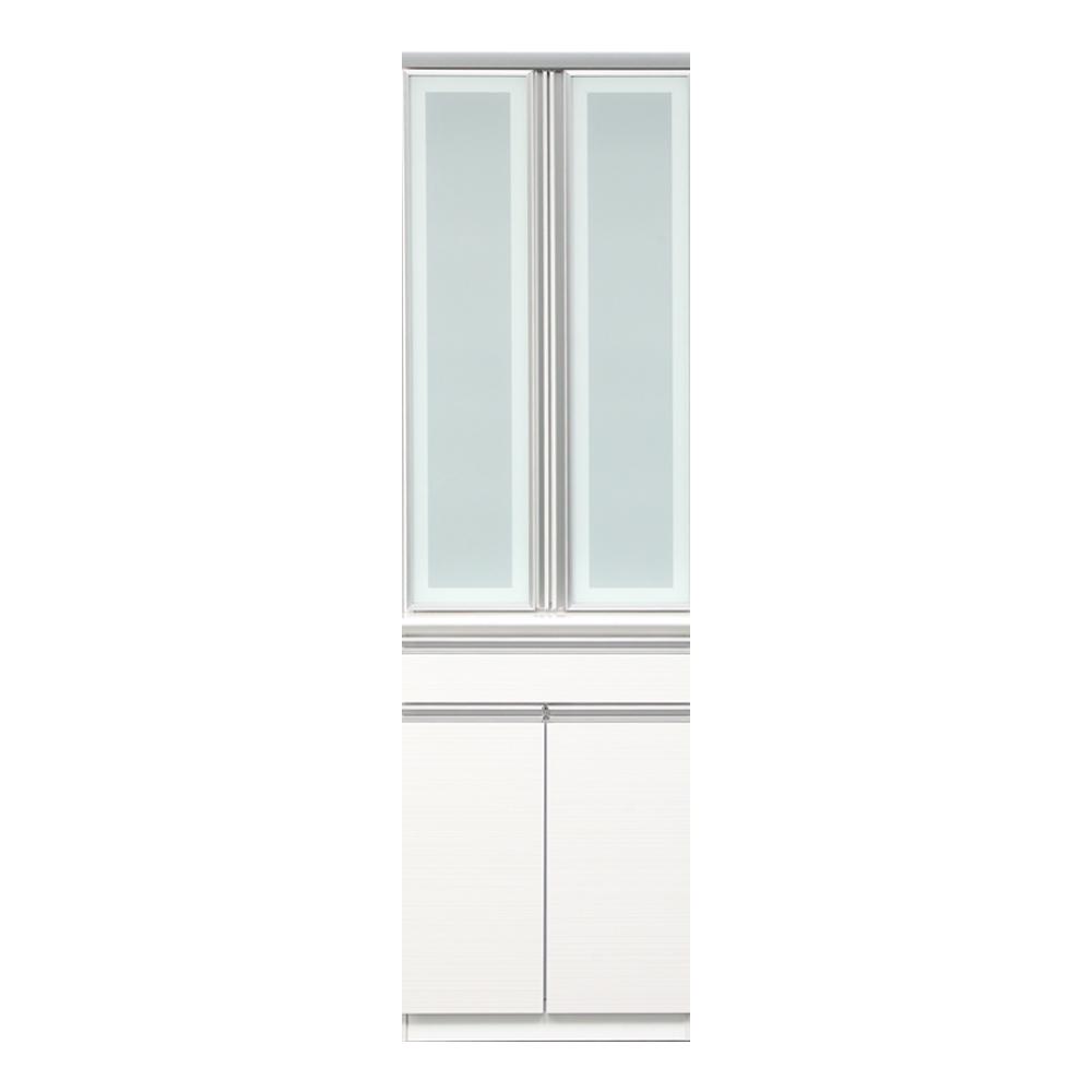 ※受付終了※（ホワイト柾目）【開梱設置】 カリーナ 食器棚 幅60cm ダイニングボード 完成品 キッチン収納 スリム 大川家具 キッチンボード